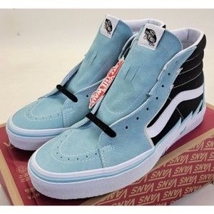 VANS Sk8-Hi Bolt Aquatic Black Size 10 Mens Suede Canvas Hi Top Skate Shoes